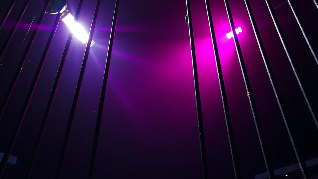 A steel stadium gate standing half open